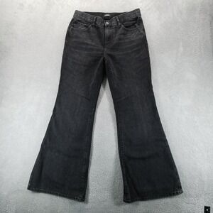 Express Jeans Womens 30 Black 70s Flare High Rise Boho Stretch
